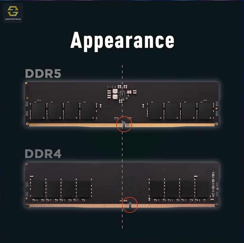 Thiết kế và ngoại hình của DDR5 